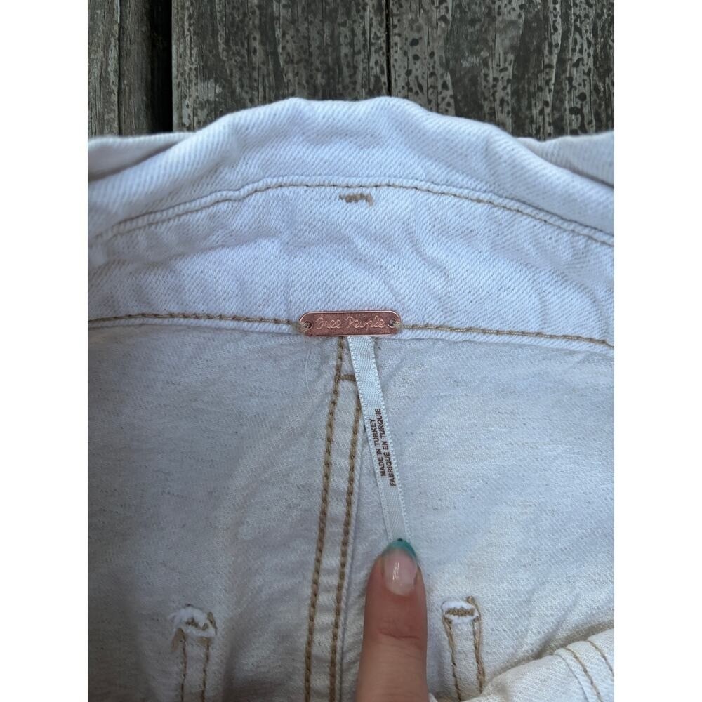 Free People White Utility Skirt‎ – Size 8 Linen Cotton Blend - Picture 7 of 9